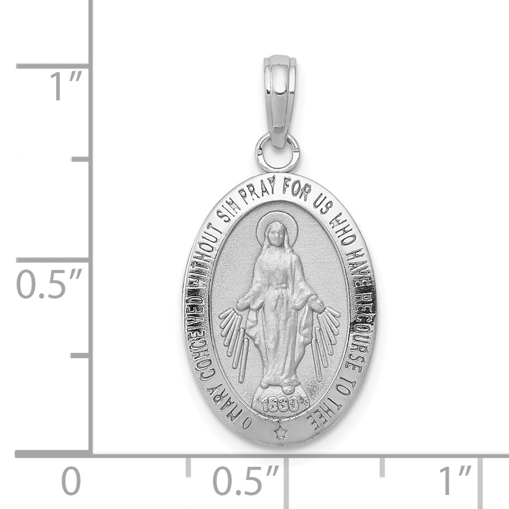 10k White Gold Miraculous Medal Pendant (10M1432W)