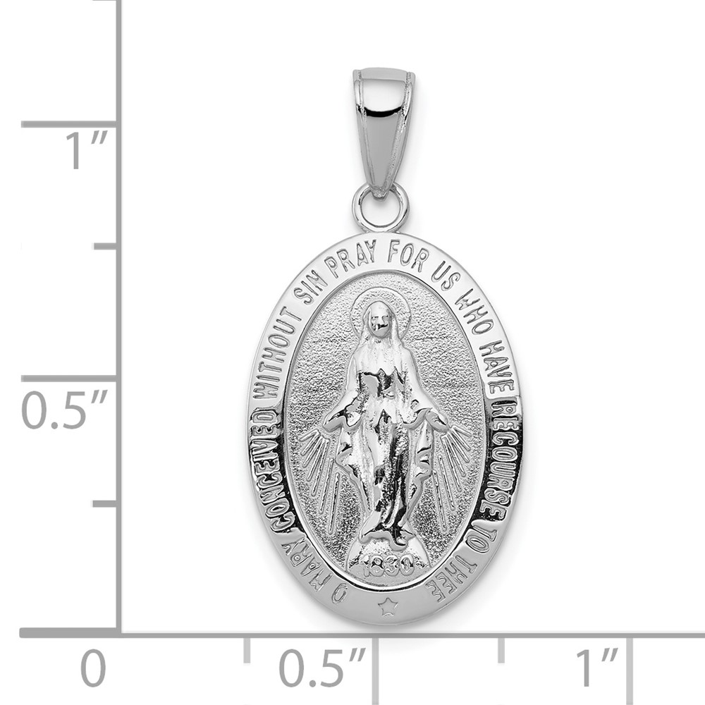 10k White Gold Miraculous Medal Pendant (10M1433W)