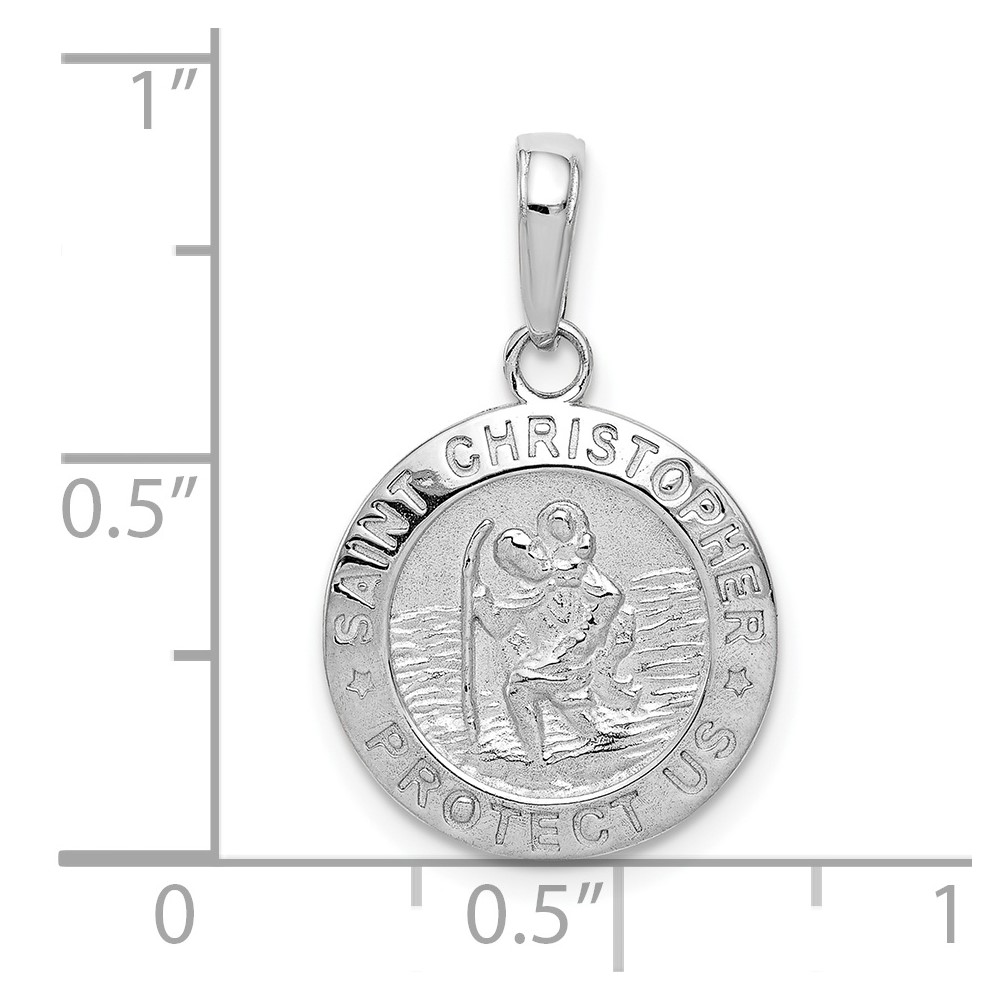 10k White Gold Saint Christopher Medal Charm (10M1454W)