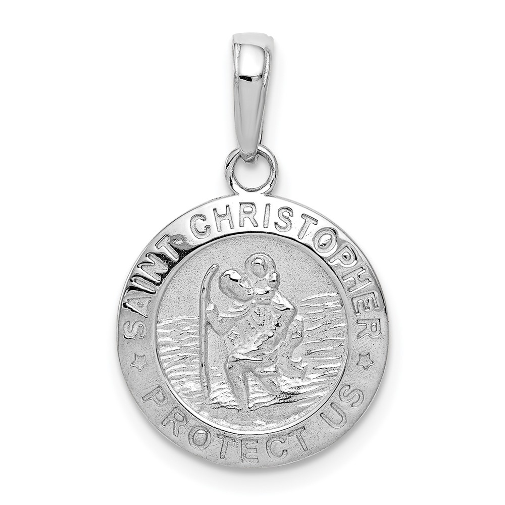 10k White Gold Saint Christopher Medal Charm (10M1454W)