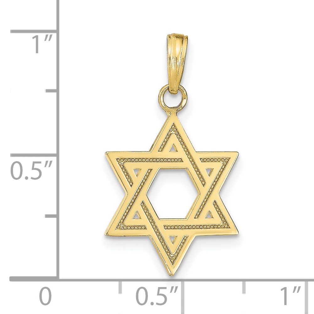 10K Solid Satin Star of David Charm (10M1594)