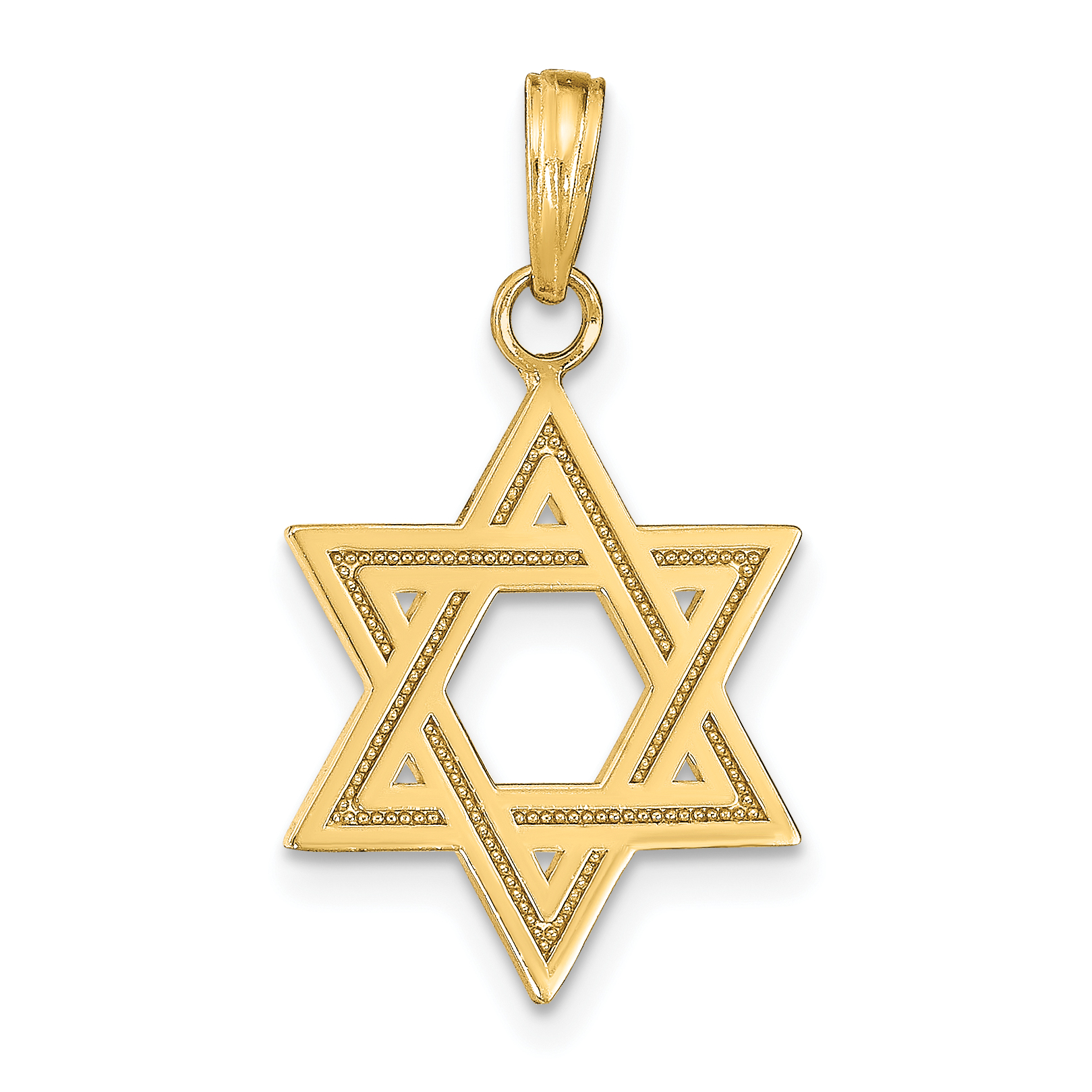 10K Solid Satin Star of David Charm (10M1594)
