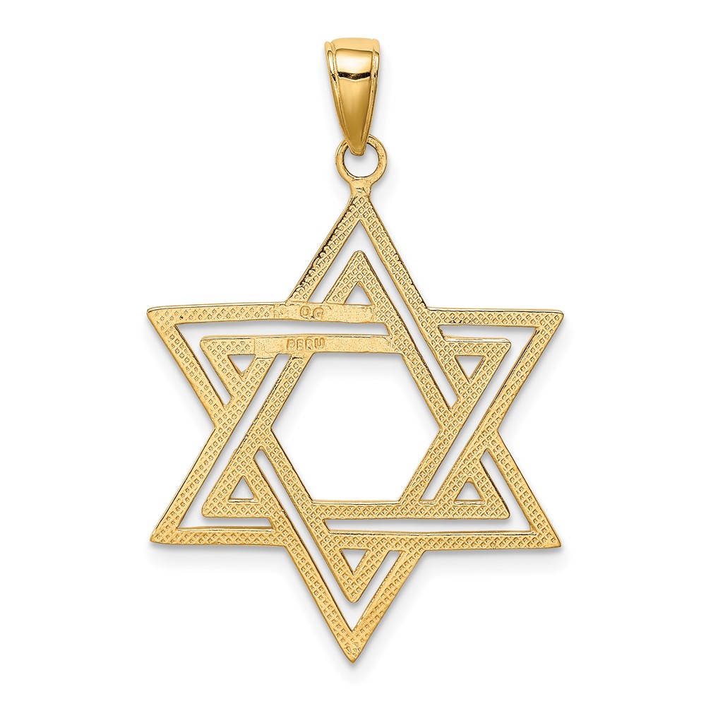 10k Solid Polished Star of David Charm (10M1595)