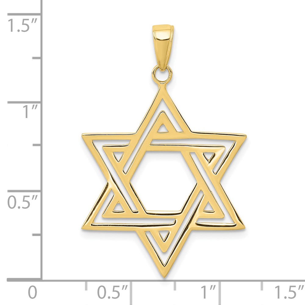10k Solid Polished Star of David Charm (10M1595)