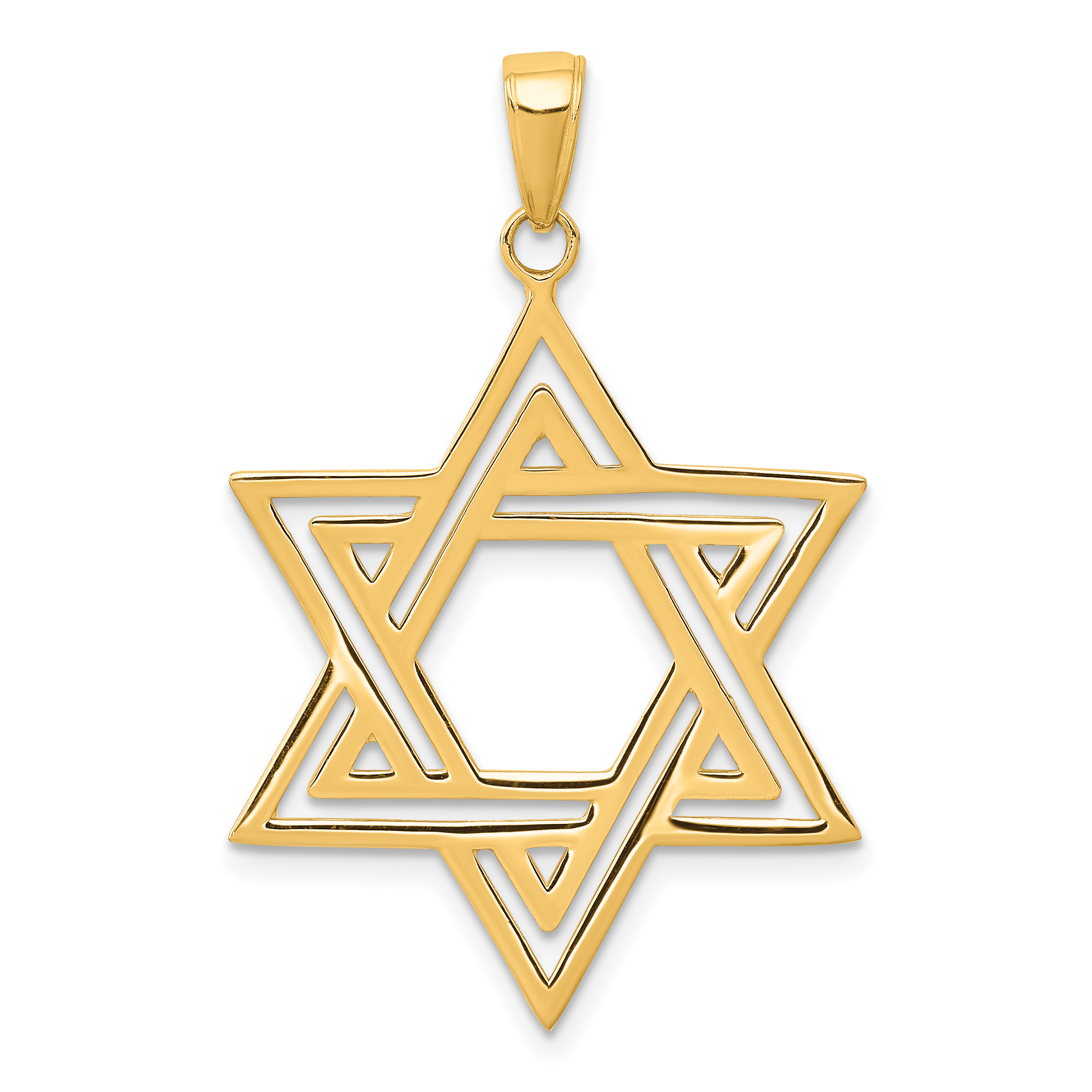 10k Solid Polished Star of David Charm (10M1595)