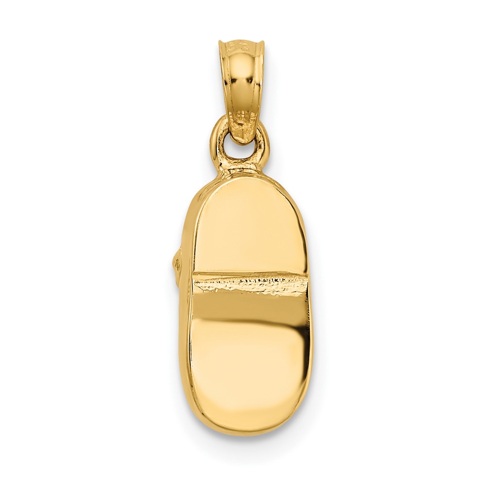 10k  3D Two-tone Baby Shoe Charm (10M1745)