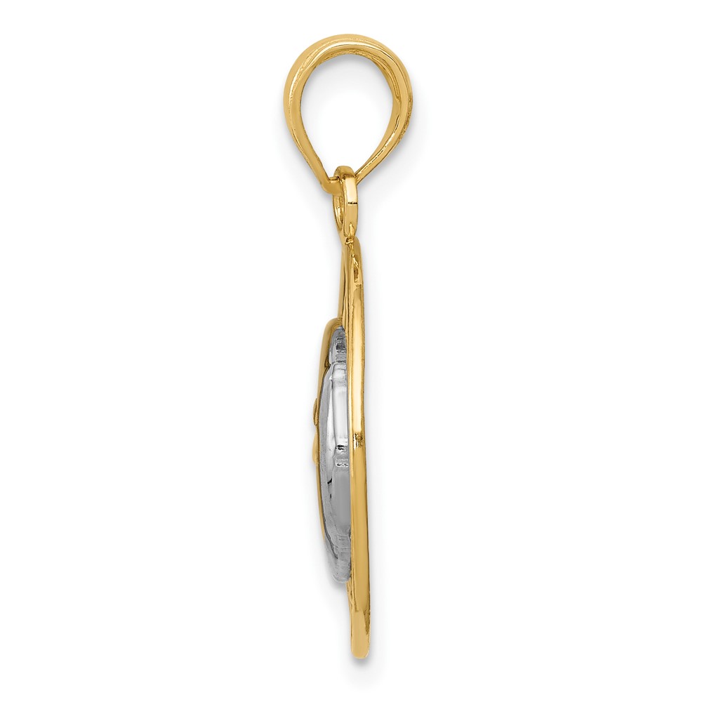 10K W/Rhodium Sun and Moon Pendant (10M2204)