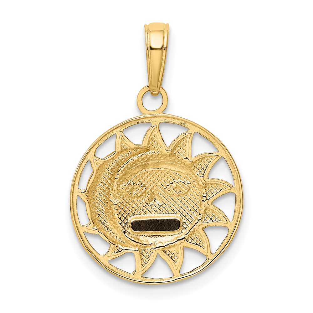 10K W/Rhodium Sun and Moon Pendant (10M2204)