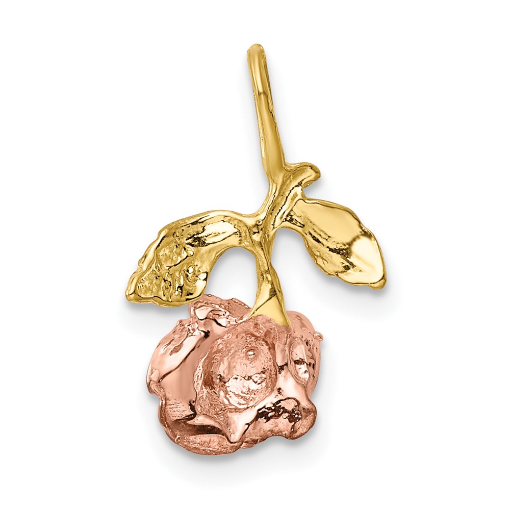 10k W/White & Rose Rhodium Rose Chain Slide (10M235)