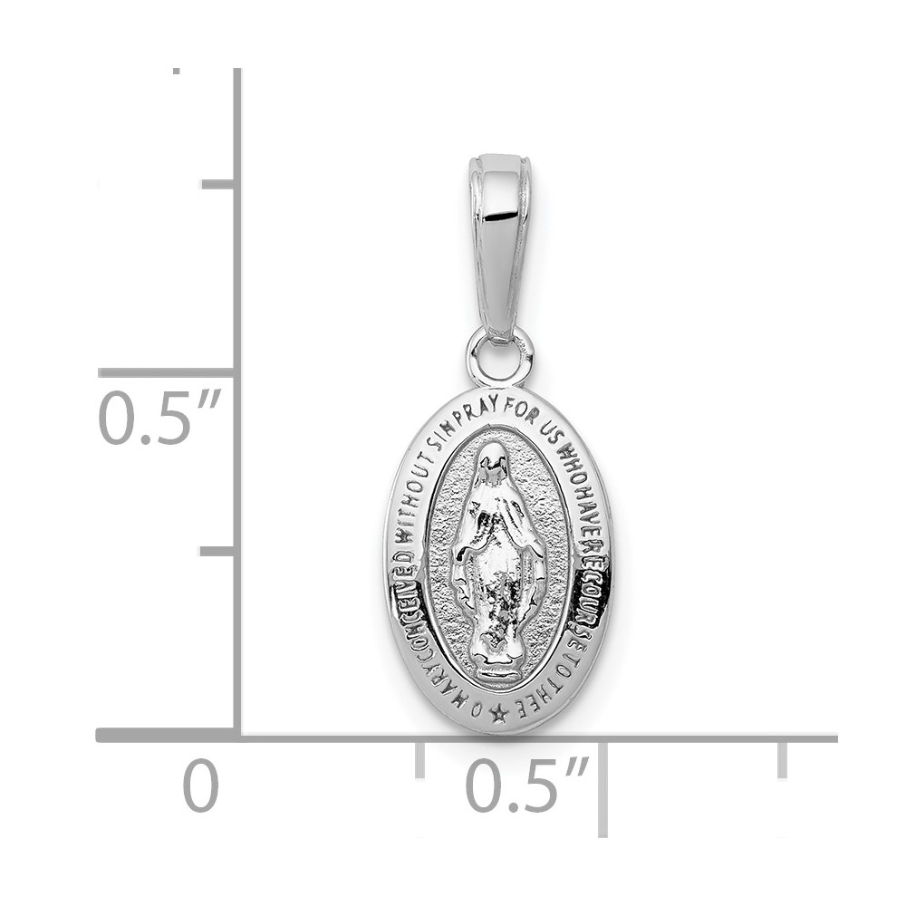 10k White Gold Miraculous Medal Charm (10M2515W)