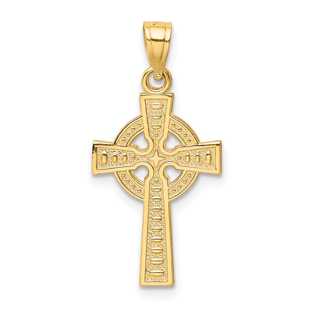 10k Reversible GOD IS LOVE Celtic Cross Pendant (10M2543)