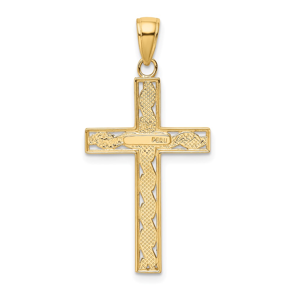 10K Rope Cross Pendant (10M2545)