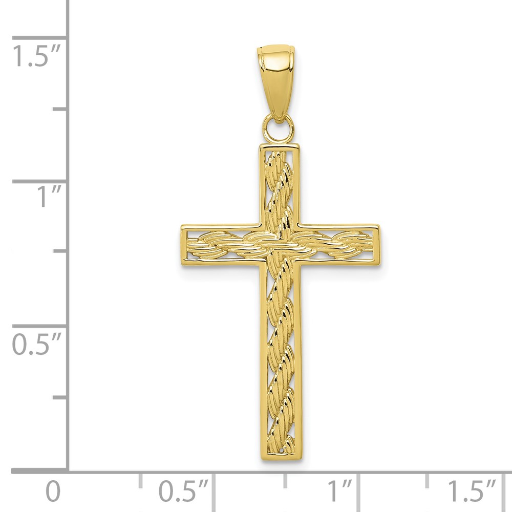 10K Rope Cross Pendant (10M2545)