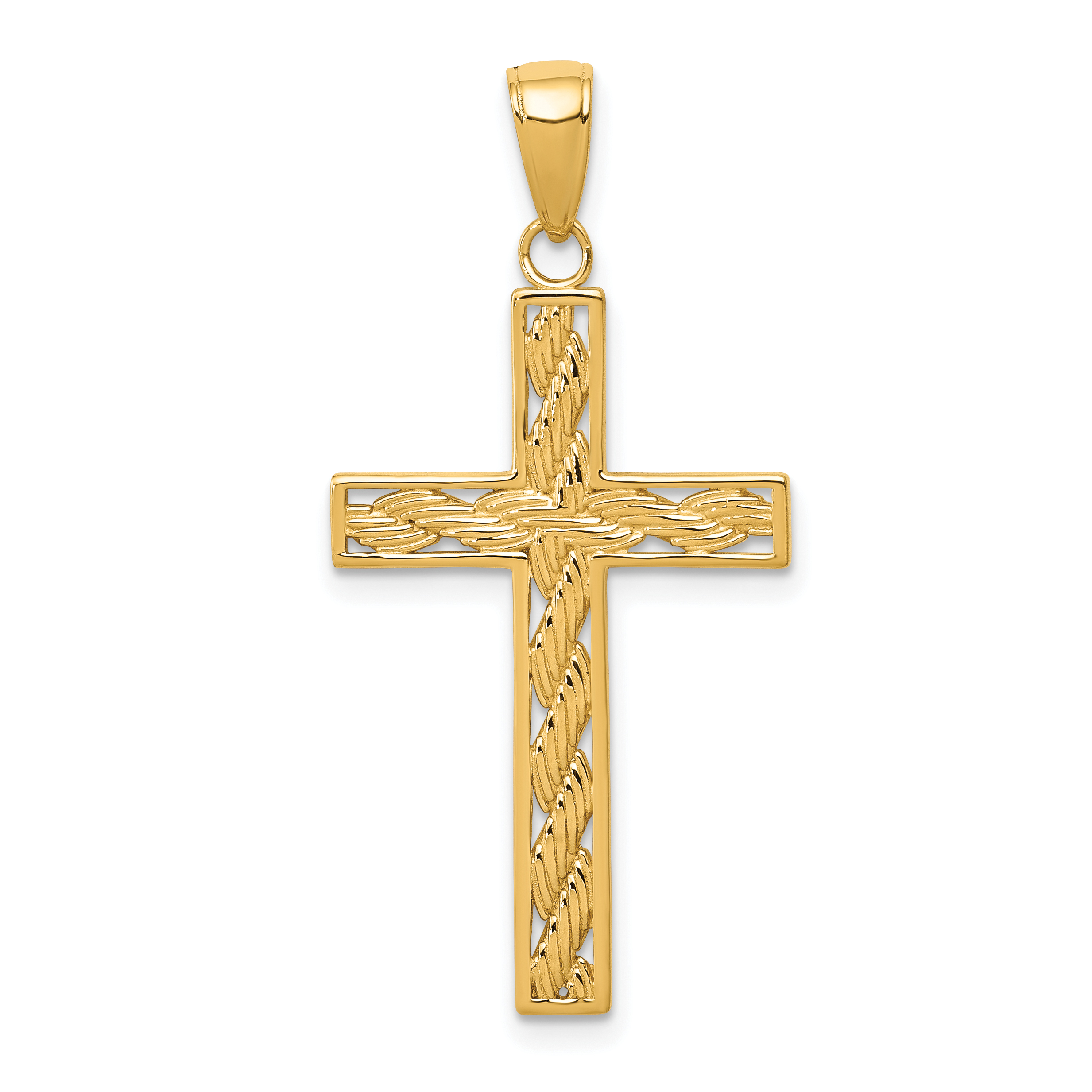 10K Rope Cross Pendant (10M2545)