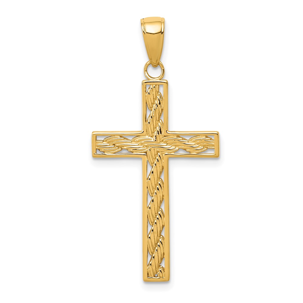 10K Rope Cross Pendant (10M2545)
