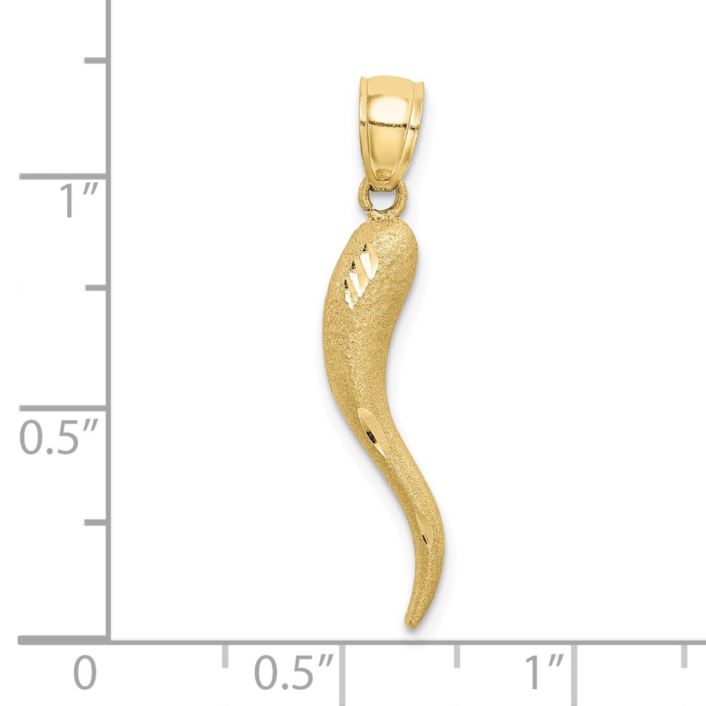 10k Solid D/C Italian Horn Charm (10M2711)