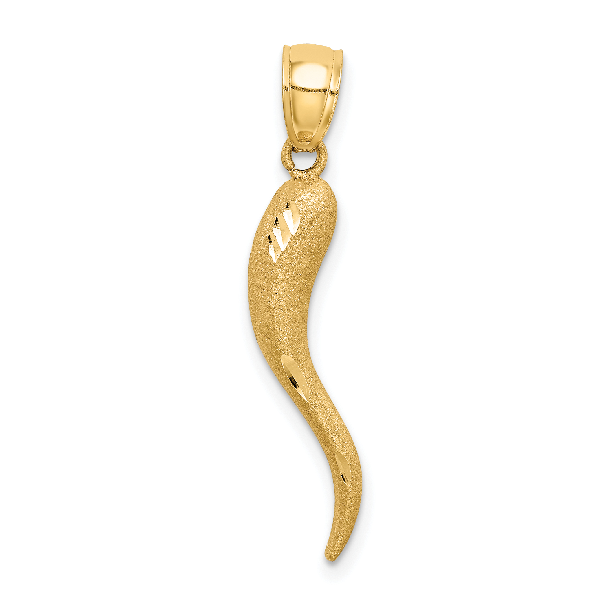 10k Solid D/C Italian Horn Charm (10M2711)