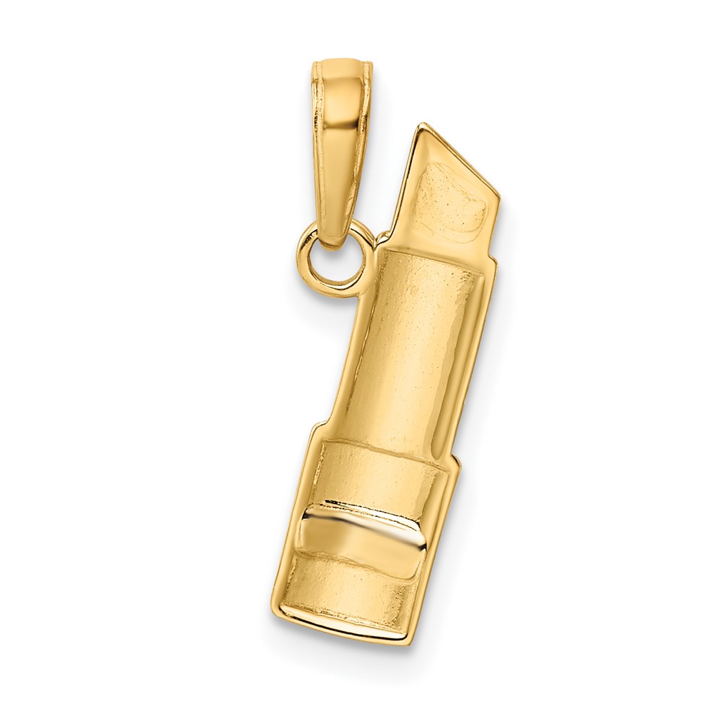 10K W/Rhodium Enameled Lipstick Charm (10M2779)