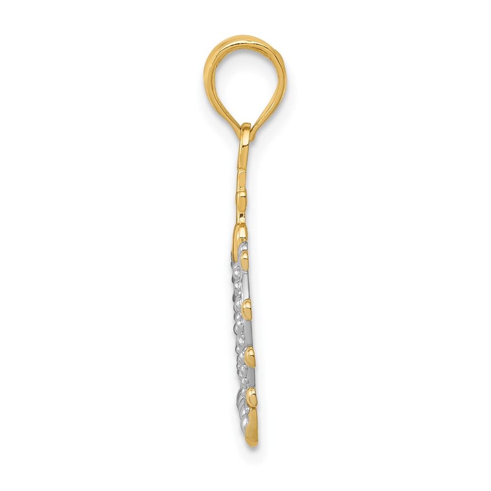 10K W/Rhodium Crown Pendant (10M2855)