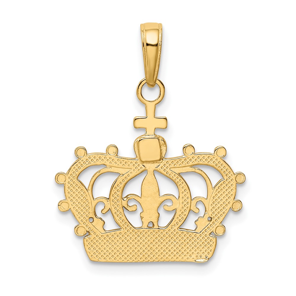 10K W/Rhodium Crown Pendant (10M2855)