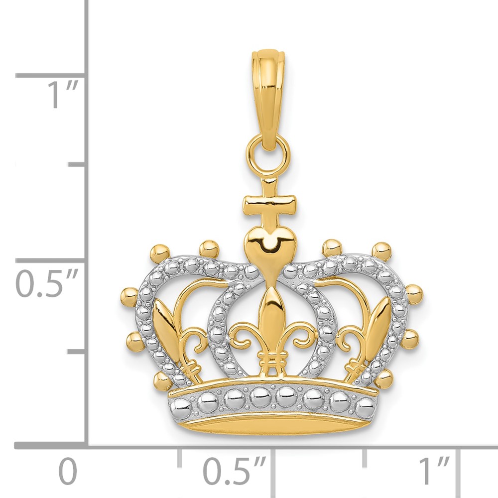 10K W/Rhodium Crown Pendant (10M2855)
