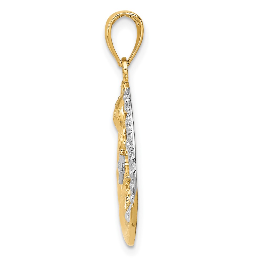 10k and Rhodium D/C Moon, Stars, and Sun Pendant (10M2867)