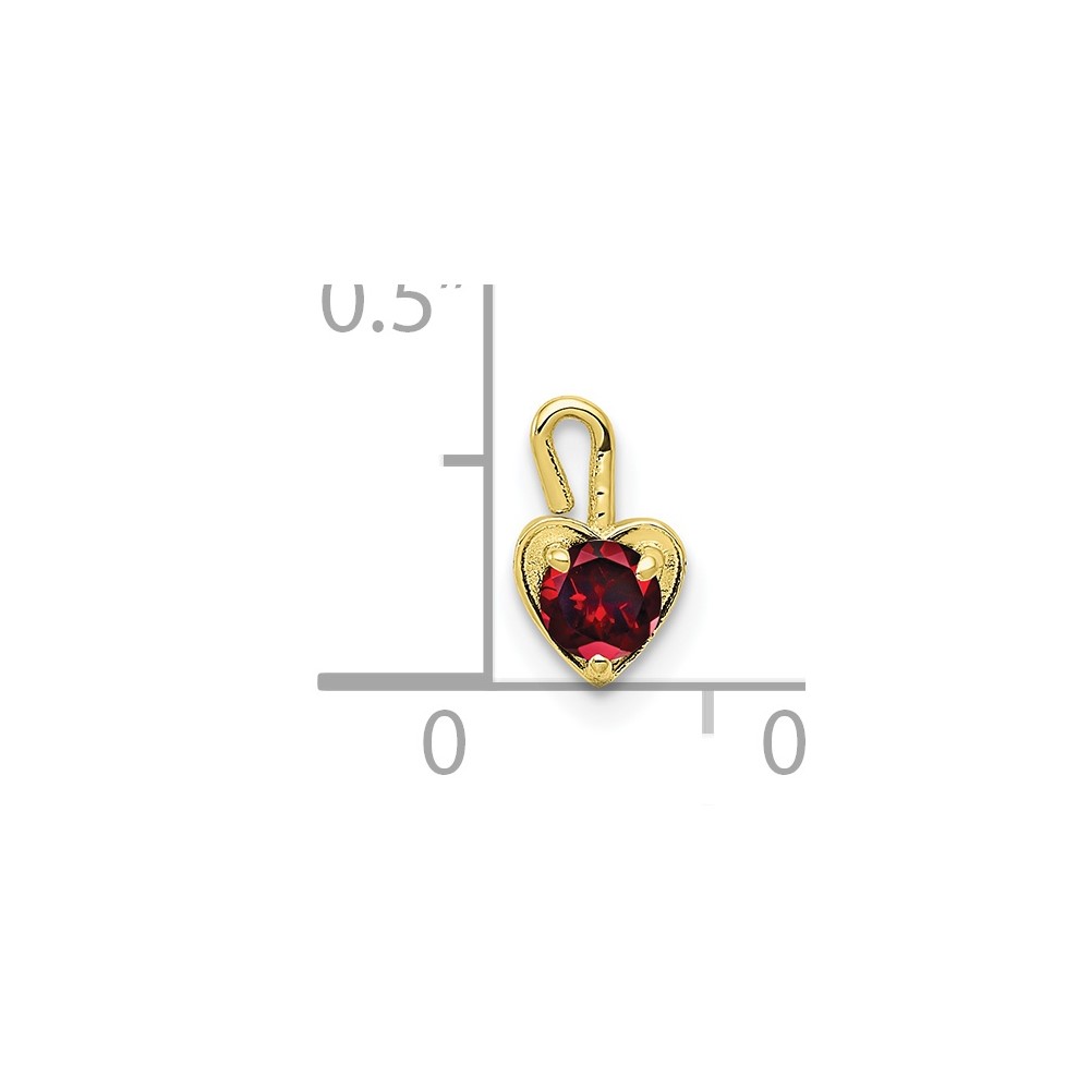 10ky January Synthetic Birthstone Heart Charm (10M343)