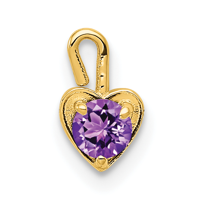 10ky February Synthetic Birthstone Heart Charm (10M344)