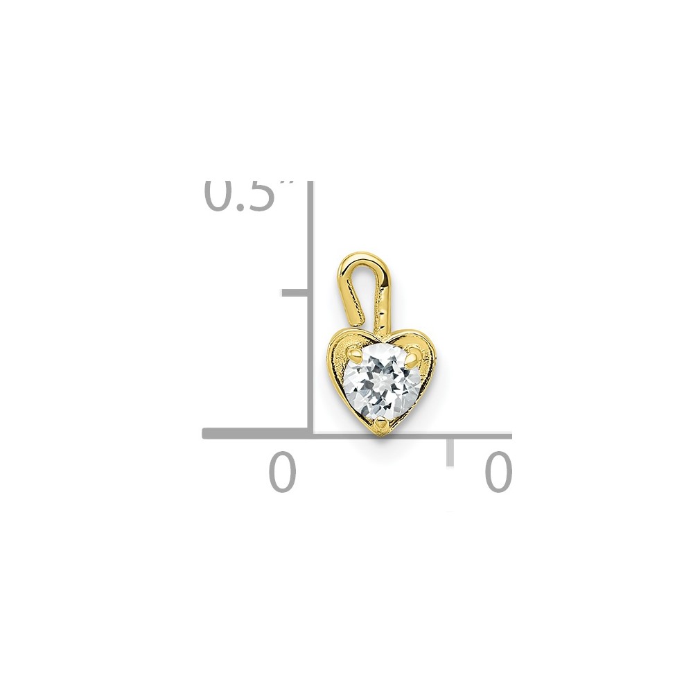 10ky April Synthetic Birthstone Heart Charm (10M346)