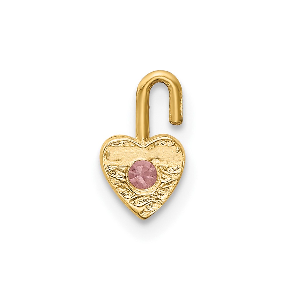 10ky October Synthetic Birthstone Heart Charm (10M348)