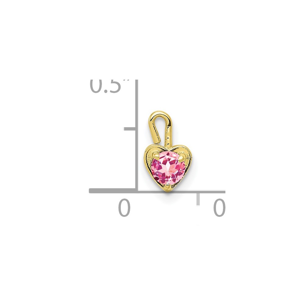 10ky October Synthetic Birthstone Heart Charm (10M348)