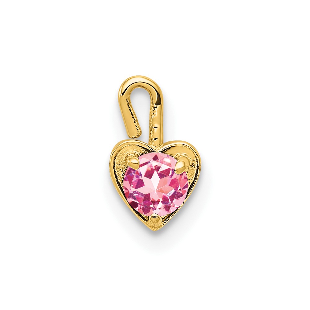 10ky October Synthetic Birthstone Heart Charm (10M348)