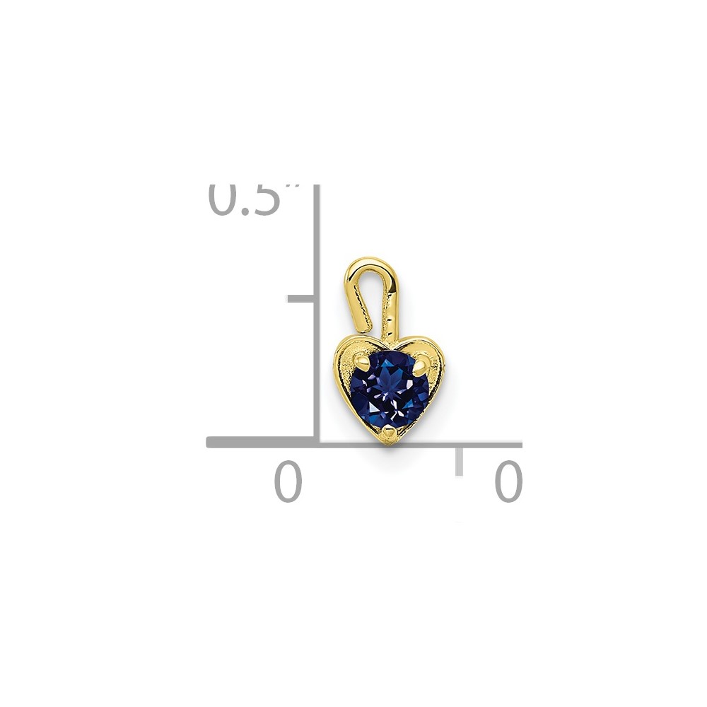 10ky September Synthetic Birthstone Heart Charm (10M350)