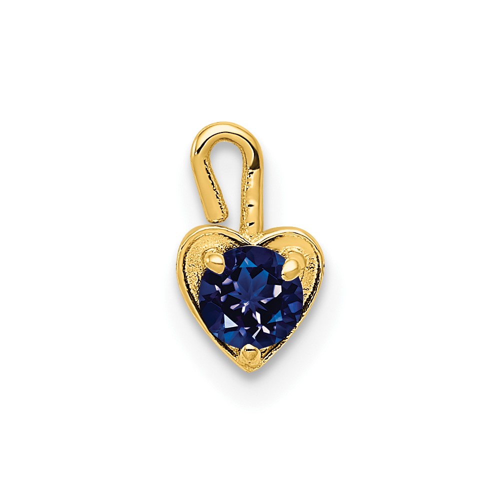 10ky September Synthetic Birthstone Heart Charm (10M350)