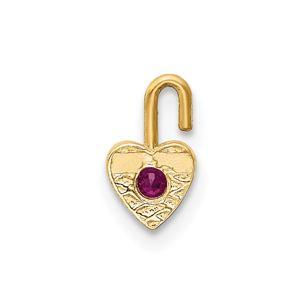 10ky July Synthetic Birthstone Heart Charm (10M352)