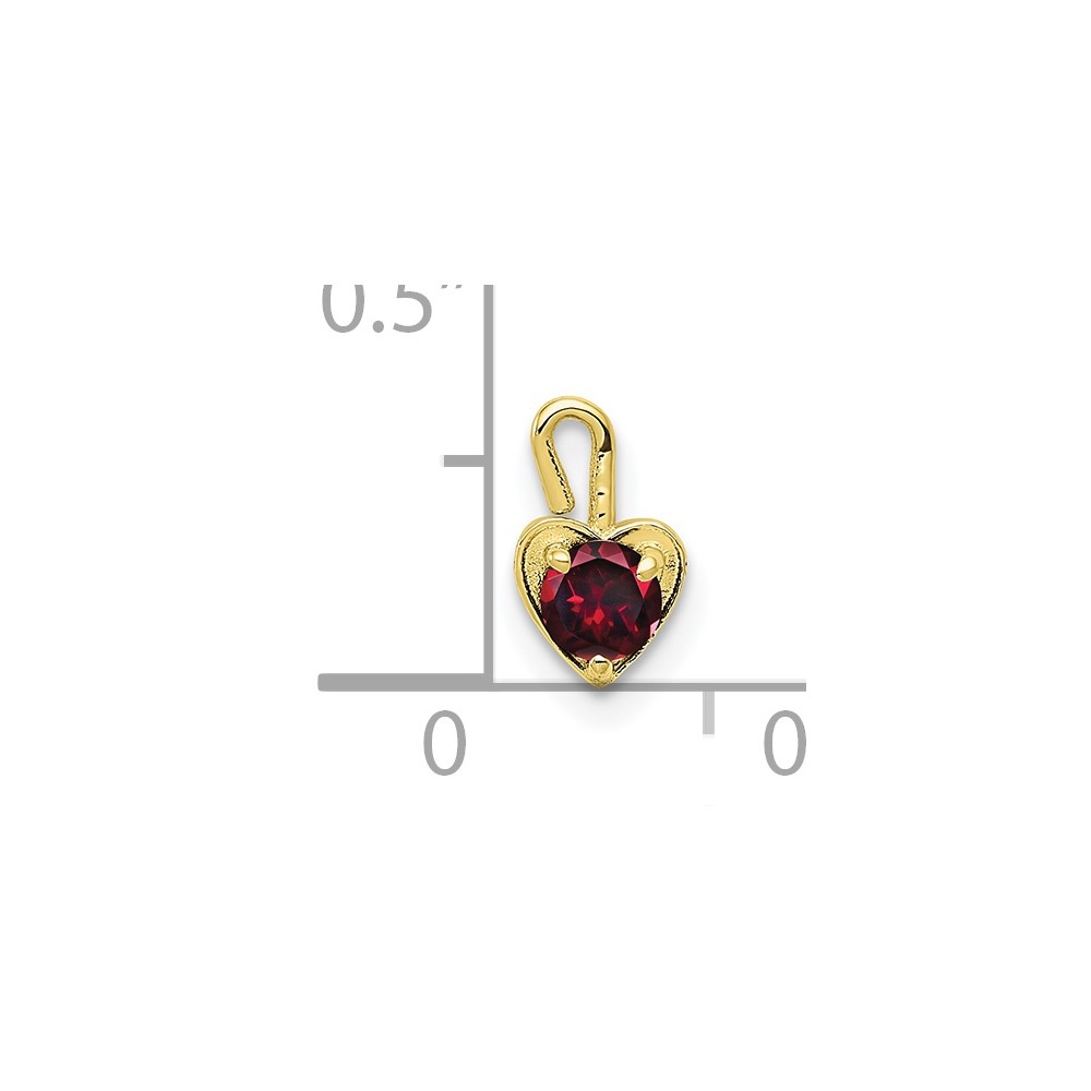 10ky July Synthetic Birthstone Heart Charm (10M352)
