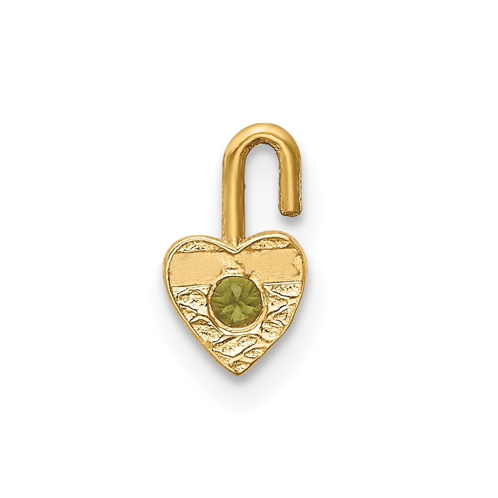 10ky August Synthetic Birthstone Heart Charm (10M353)