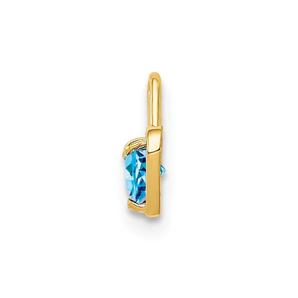 10ky December Synthetic Birthstone Heart Charm (10M354)
