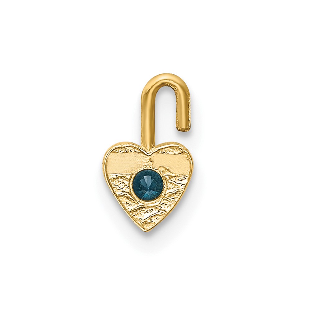 10ky December Synthetic Birthstone Heart Charm (10M354)