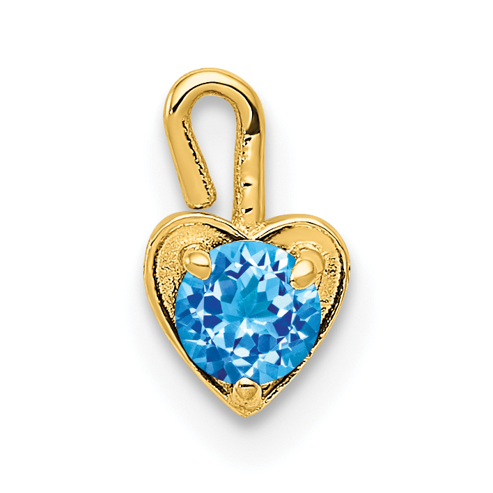 10ky December Synthetic Birthstone Heart Charm (10M354)