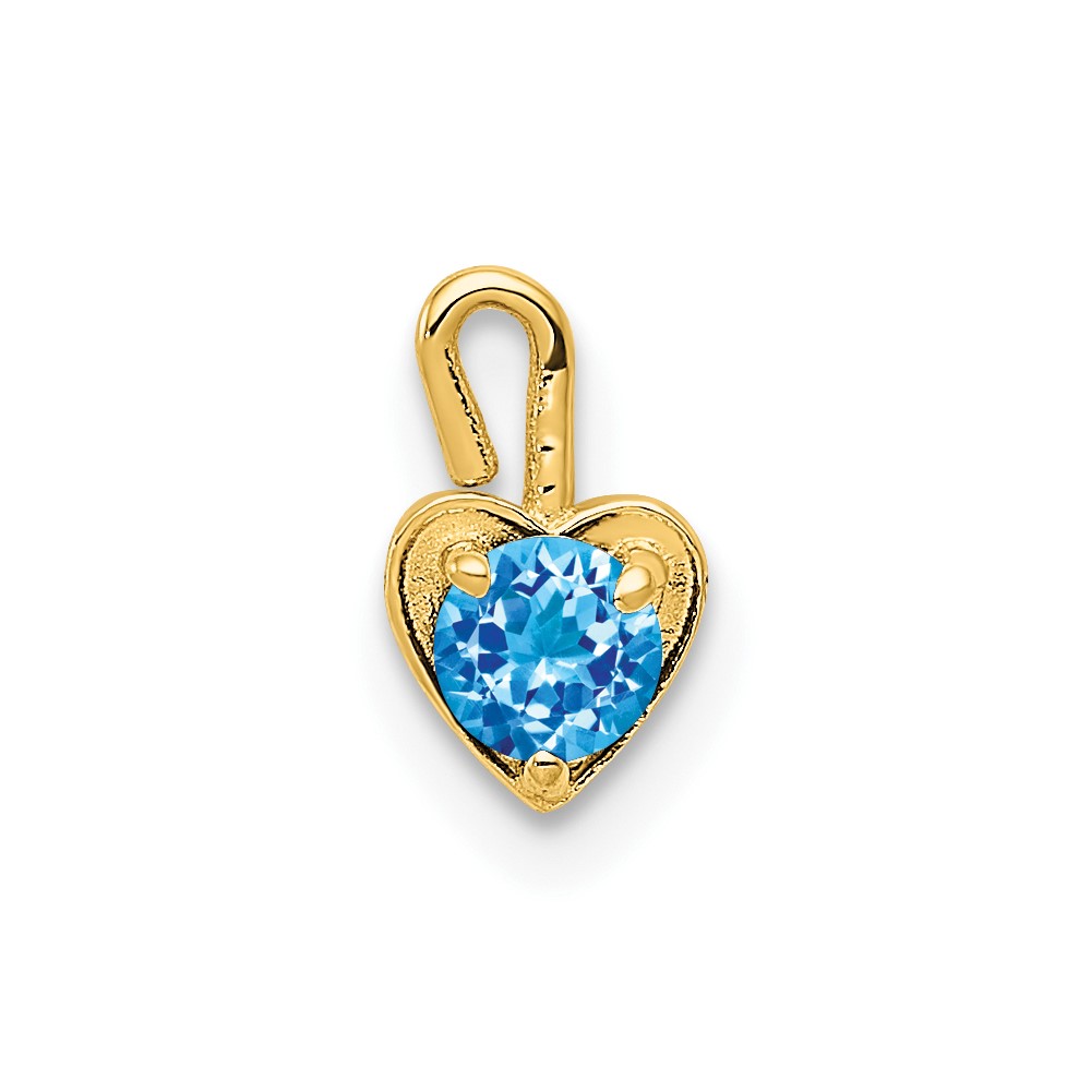 10ky December Synthetic Birthstone Heart Charm (10M354)