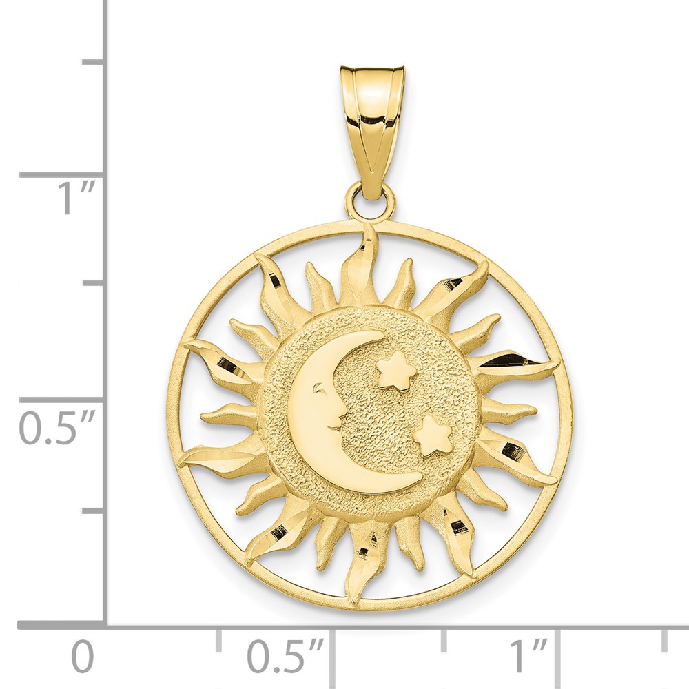 10k Polished Sun with Moon & Star Charm (10M475)