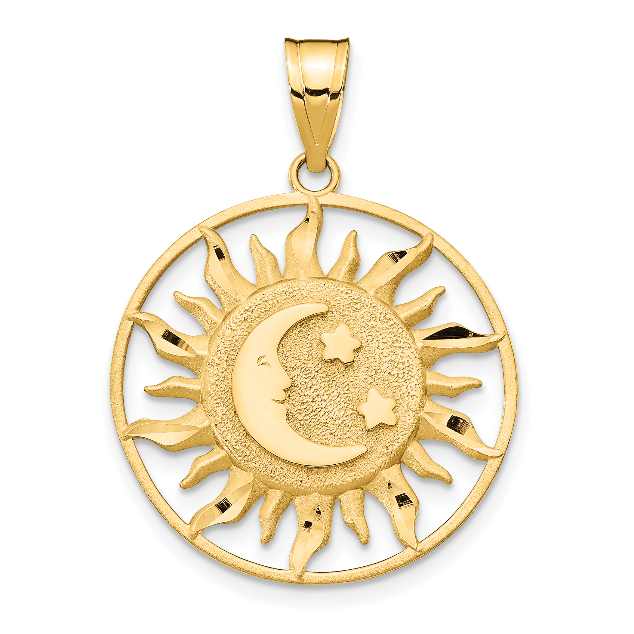 10k Polished Sun with Moon & Star Charm (10M475)