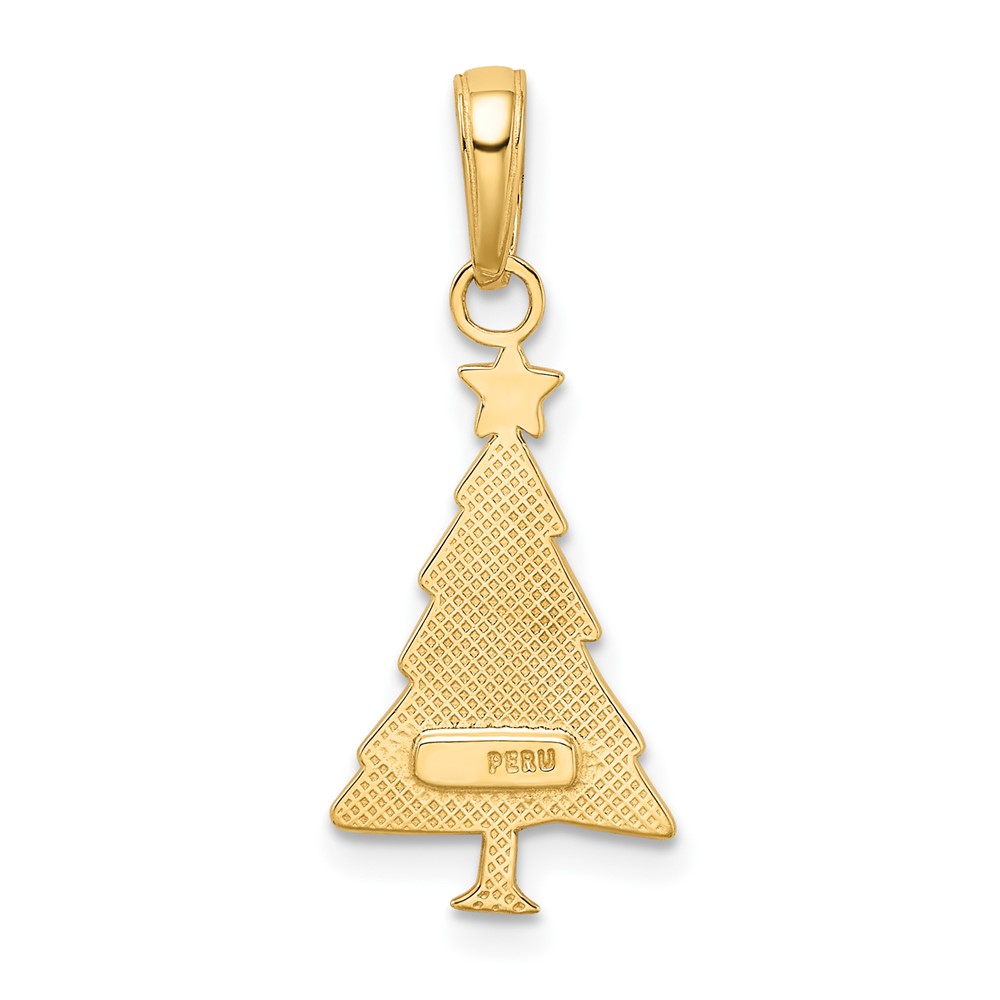 10K Polished Christmas Tree Pendant (10M482)