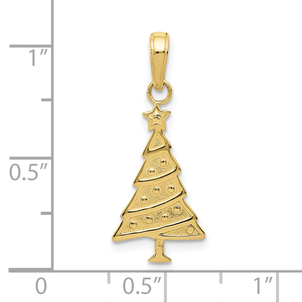 10K Polished Christmas Tree Pendant (10M482)
