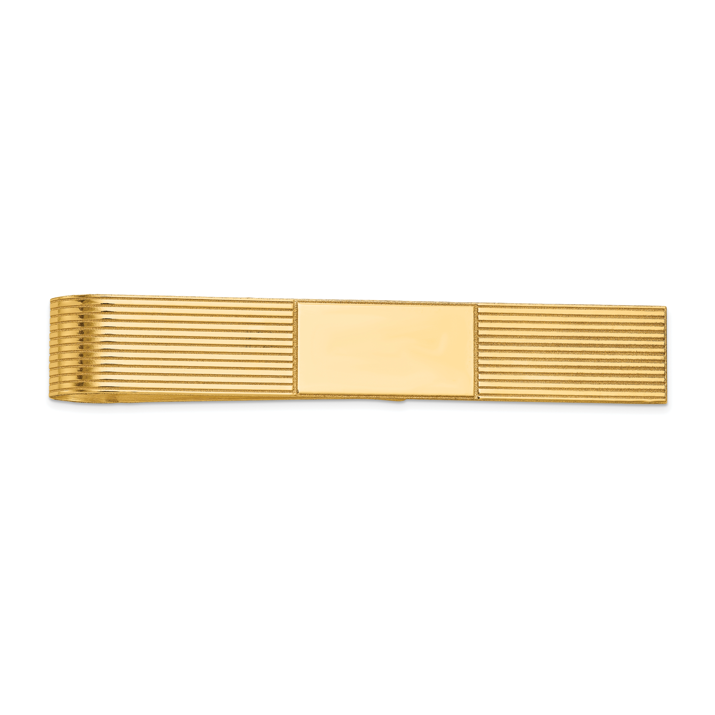 10k Men's Grooved Engravable Tie Bar (10MC93)