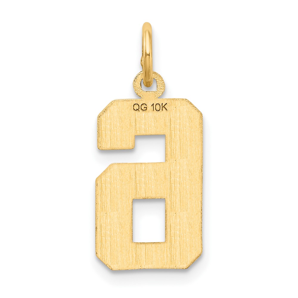 10ky Casted Medium Diamond-cut Number 6 Charm (10MN06)