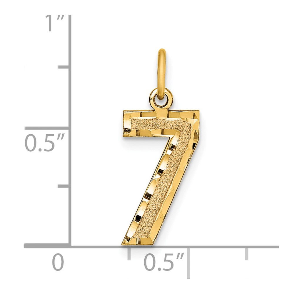 10ky Casted Medium Diamond-cut Number 7 Charm (10MN07)