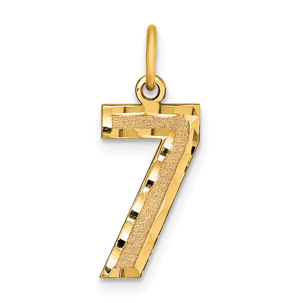 10ky Casted Medium Diamond-cut Number 7 Charm (10MN07)