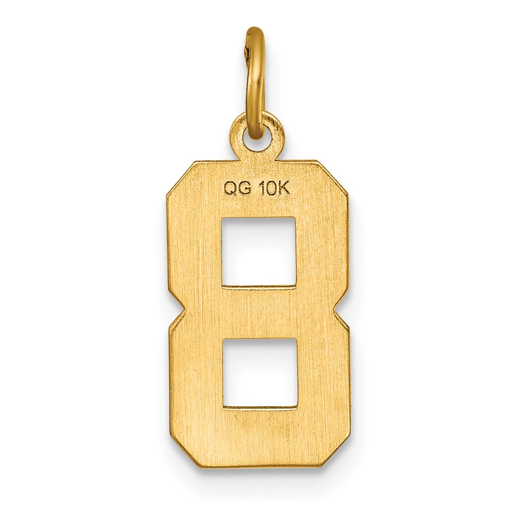 10ky Casted Medium Diamond-cut Number 8 Charm (10MN08)